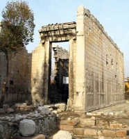 The ruins of the Temple of Augustos and the Rome. The temple is also known as Monumentum Ancyranum which is located in Ulus District. 